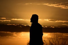 Sunset in a half cloudy day stock photography Sunset in a half cloudy day stock photography