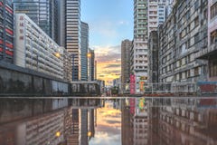Sunset, in Hong Kong Yue Man Sqaure stock images Sunset, in Hong Kong Yue Man Sqaure stock images