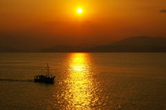 Sunset In Greece Royalty Free Stock Photo