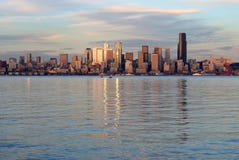 Sunset In Seattle Royalty Free Stock Photography