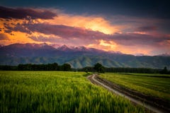 Sunset in the mountains stock photos Sunset in the mountains stock photos
