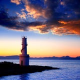 Sunset from La Savina lighthouse in Formentera royalty free stock image Sunset from La Savina lighthouse in Formentera royalty free stock image