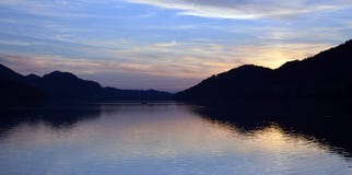 Sunset at a lake in the Austrian mountains royalty free stock images Sunset at a lake in the Austrian mountains royalty free stock images