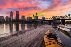 Sunset Landscape of Portland, Oregon, USA. royalty free stock photography Sunset Landscape of Portland, Oregon, USA. royalty free stock photography