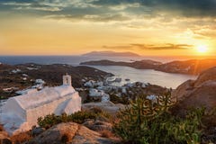 Sunset over the Greek island of Ios stock photo Sunset over the Greek island of Ios stock photo