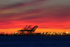 Sunset Over Industrial Port Sunset Over Industrial Port