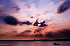 Sunset Over Lake Royalty Free Stock Image