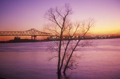 Sunset Over the Mississippi, New Orleans, Louisiana royalty free stock photography Sunset Over the Mississippi, New Orleans, Louisiana royalty free stock photography