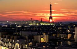 Sunset Over Paris Royalty Free Stock Images Sunset Over Paris Royalty Free Stock Images