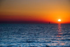 Sunset Sailboat Stock Images