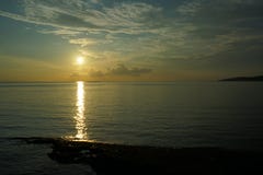 Sunset and sunrise with dramatic sky over ocean royalty free stock image Sunset and sunrise with dramatic sky over ocean royalty free stock image