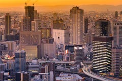 Sunset tone over Office building cityscape downtown stock photos Sunset tone over Office building cityscape downtown stock photos
