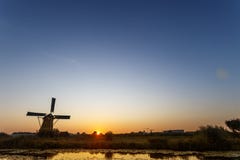 Sunset at Unesco world heritage windmills royalty free stock images Sunset at Unesco world heritage windmills royalty free stock images