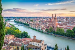Sunset in Verona, italy