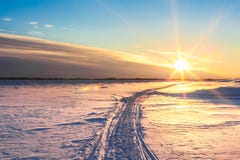 Sunset in winter. royalty free stock image Sunset in winter. royalty free stock image