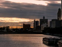 Sunset in yokohama royalty free stock images Sunset in yokohama royalty free stock images