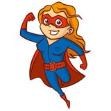 Super het Beeldverhaalkarakter van de heldenvrouw royalty-vrije illustratie Super het Beeldverhaalkarakter van de heldenvrouw royalty-vrije illustratie