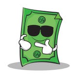 Super kühle Dollarcharakter-Karikaturart Lizenzfreies Stockbild Super kühle Dollarcharakter-Karikaturart Lizenzfreies Stockbild