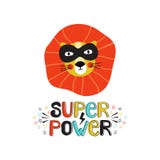 Super Power Decorative Hand Drawn Vector Lettering. Freedom Slogan With Cute Lion Face Scandinavian Style Illustration. Funny Royalty Free Stock Photo Super Power Decorative Hand Drawn Vector Lettering. Freedom Slogan With Cute Lion Face Scandinavian Style Illustration. Funny Royalty Free Stock Photo