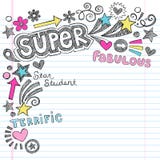 Super Student Praise Back To School Notebook Doodl Royalty Free Stock Photography Super Student Praise Back To School Notebook Doodl Royalty Free Stock Photography