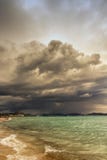 Supercell på stranden i fjärden av Alcudia royaltyfria foton Supercell på stranden i fjärden av Alcudia royaltyfria foton