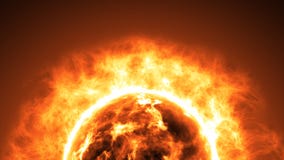 Superficie di Sun con i chiarori solari Priorità bassa scientifica astratta fotografie stock libere da diritti Superficie di Sun con i chiarori solari Priorità bassa scientifica astratta fotografie stock libere da diritti
