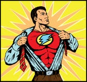 Superguy que cambia para la acción Fotografía de archivo libre de regalías Superguy que cambia para la acción Fotografía de archivo libre de regalías