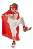 Superhero girl in a red royalty free stock image Superhero girl in a red royalty free stock image