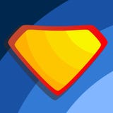 Superhero Logo Vector. Yellow, Red Shield. Emblem template. Flat Cartoon Comic Illustration vector illustration Superhero Logo Vector. Yellow, Red Shield. Emblem template. Flat Cartoon Comic Illustration vector illustration