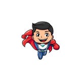 Superhero mascot and background on fire pose royalty free illustration Superhero mascot and background on fire pose royalty free illustration