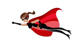 Superhero Woman Flying Animation Stock Video Video Of Heroic Powerful