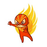 Superheroen behandla som ett barn pojkebrandklistermärken stock illustrationer Superheroen behandla som ett barn pojkebrandklistermärken stock illustrationer