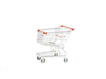 Supermarketa wózek na zakupy na odosobnionym białym tle obraz royalty free Supermarketa wózek na zakupy na odosobnionym białym tle obraz royalty free
