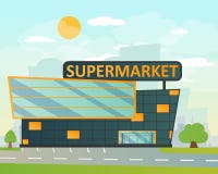 Supermercado, estilo liso ilustração stock Supermercado, estilo liso ilustração stock