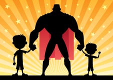 Supervati mit 2 Söhnen vektor abbildung Supervati mit 2 Söhnen vektor abbildung
