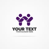 Support community logo consisting as two happy people with hands vector illustration Support community logo consisting as two happy people with hands vector illustration