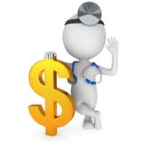 supporto bianco di medico 3d con il simbolo di dollaro dorato illustrazione di stock supporto bianco di medico 3d con il simbolo di dollaro dorato illustrazione di stock