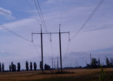 Supports of high-voltage line stock image Supports of high-voltage line stock image