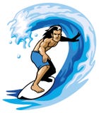 Surfer on the barrel Royalty Free Illustration Surfer on the barrel Royalty Free Illustration