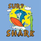 Surfer de requin Impression pour le T-shirt illustration de vecteur Surfer de requin Impression pour le T-shirt illustration de vecteur