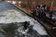 Surfer at the Eisbach royalty free stock photos Surfer at the Eisbach royalty free stock photos