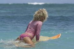 Surfgirl In Pink Bikini Stock Images