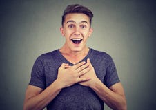 Surprised happy man looking at camera Royalty Free Stock Image Surprised happy man looking at camera Royalty Free Stock Image