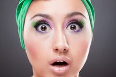 Surprised Pin-up Woman With Open Eyes And Mouth Royalty Free Stock Image