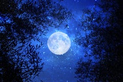 Surreal fantasy concept - full moon with stars glitter in night skies background. stock photos Surreal fantasy concept - full moon with stars glitter in night skies background. stock photos