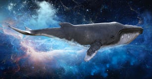 Surreal Flying Outer Space Whale