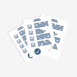 Survey form, paper sheets. Exam form, checklist for assessment, questionnaire or quiz form Royalty Free Stock Image Survey form, paper sheets. Exam form, checklist for assessment, questionnaire or quiz form Royalty Free Stock Image