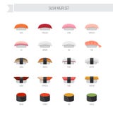 Sushi nigiri vector set. Flat style icon. royalty free illustration Sushi nigiri vector set. Flat style icon. royalty free illustration