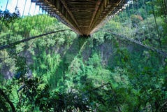 suspended bridge on la reunion island