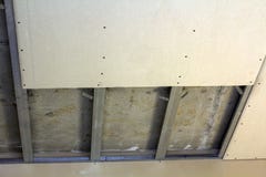 Suspended Ceiling From Drywall Fixed To Metal Frame With